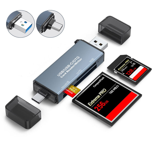 CF/SD/TF Card Reader USB-A and USB C Card Reader Compatible with MacBook Pro/Air,Surface Pro, Samsung Galaxy