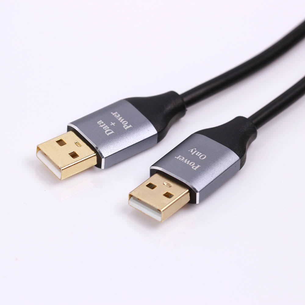 USB 2.0 Female to 2 Dual USB Male Power Adapter Y Splitter Cable