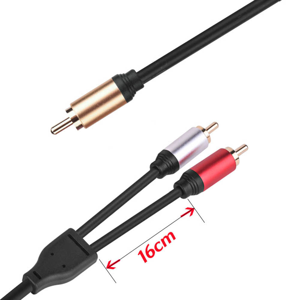 Premium 1 RCA to 2 RCA Subwoofer Audio Cable Y Splitter Cord Lead