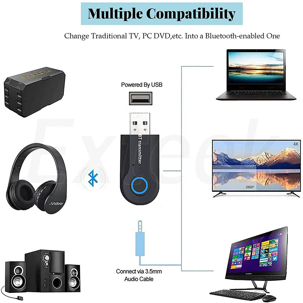 Wireless Bluetooth 5.0 Transmitter Stereo Audio Adapter