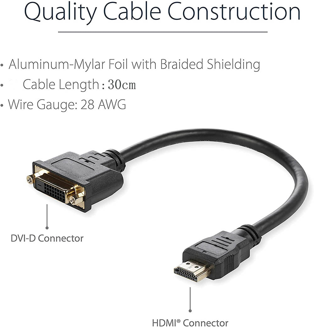 HDMI Male to DVI-D 24+1 Female Converter PC TV HD HDTV Display Adapter Cable