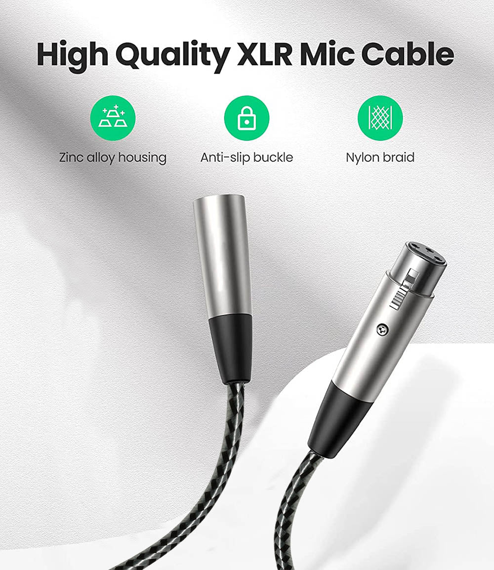 Balanced Microphone Cable XLR Patch Lead Male to Female Extension Mic cord