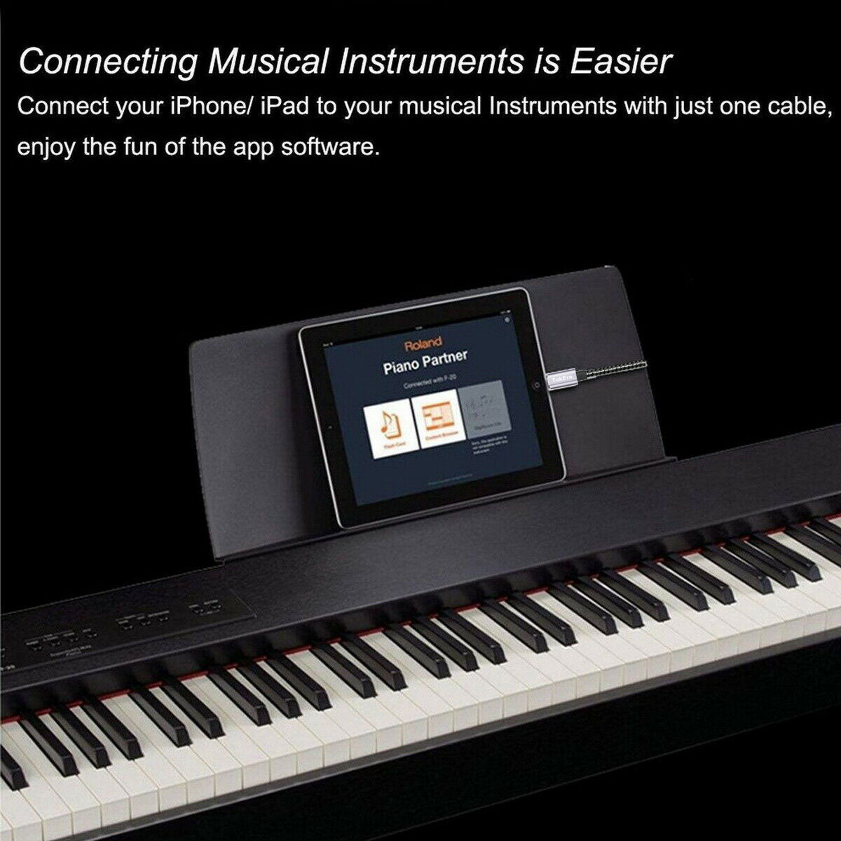 8Pin to Type-B MIDI Keyboard Converter USB 2.0 Cable for iPhone iPad apple