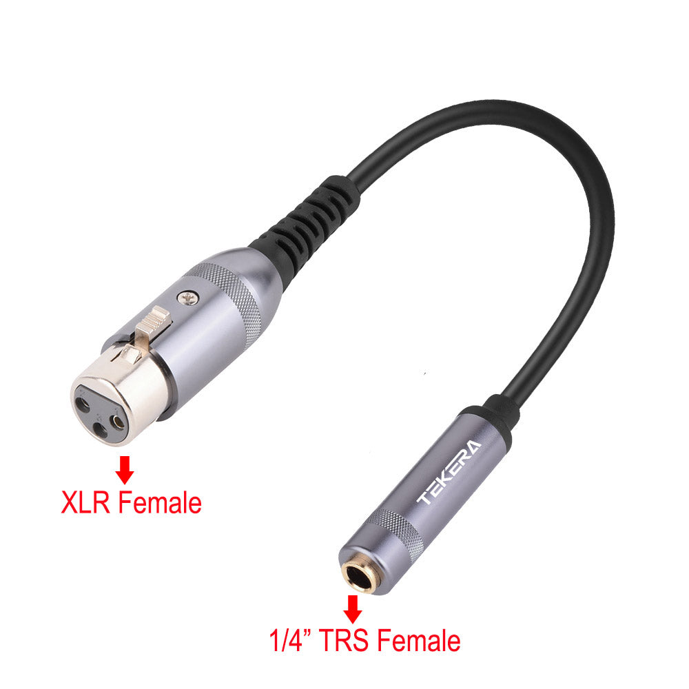 XLR 3Pin Female to 6.35mm Female Stereo Jack Audio Cable Adapter