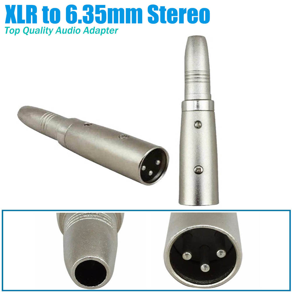 XLR MALE to STEREO TRS 6.35mm 1/4" FEMALE - Audio Adapter