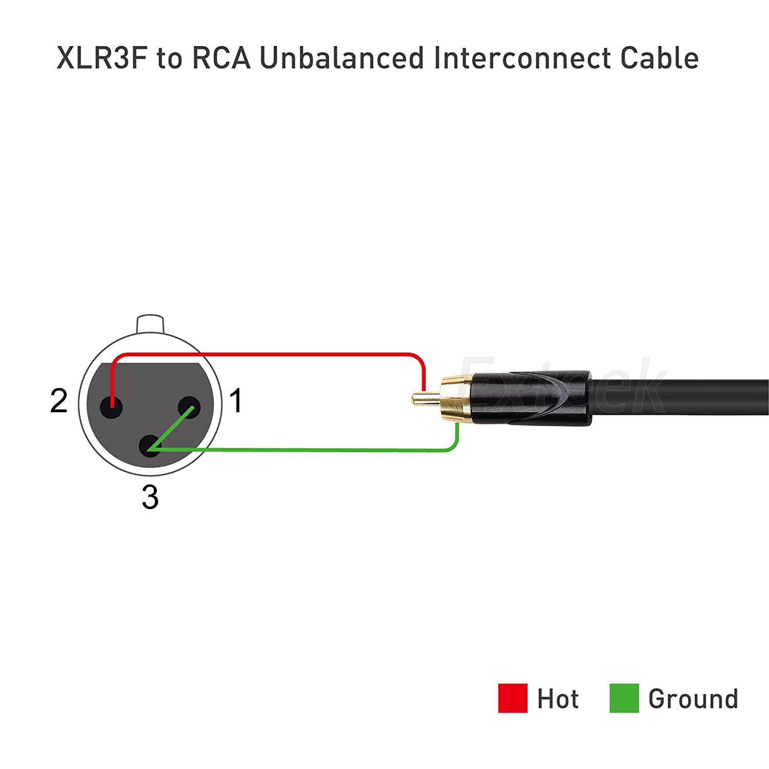 XLR Male to RCA Male Audio DJ Cable - OFC Shielded Cable XLR RCA