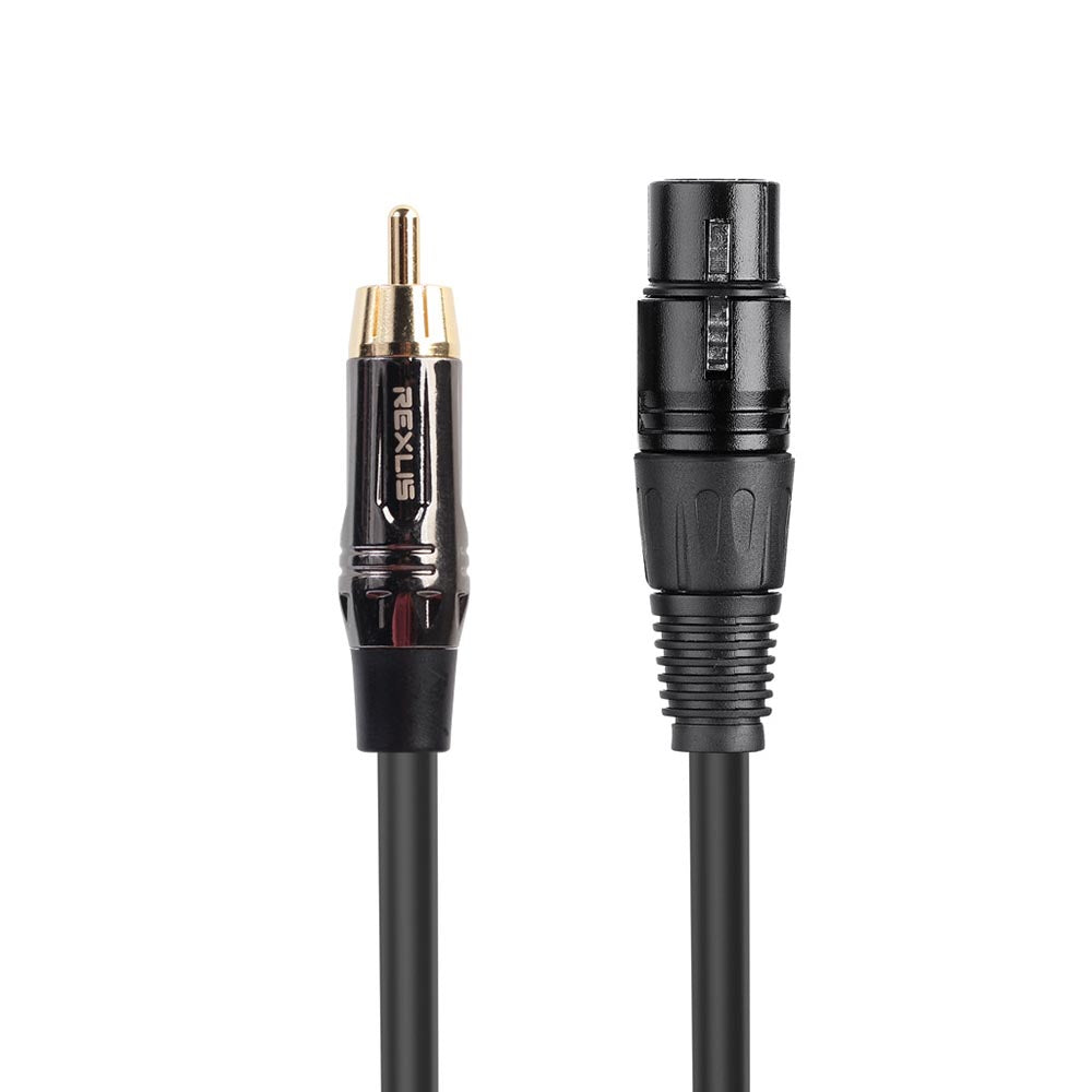 XLR Female to RCA Male Audio DJ Cable - OFC Shielded Cable