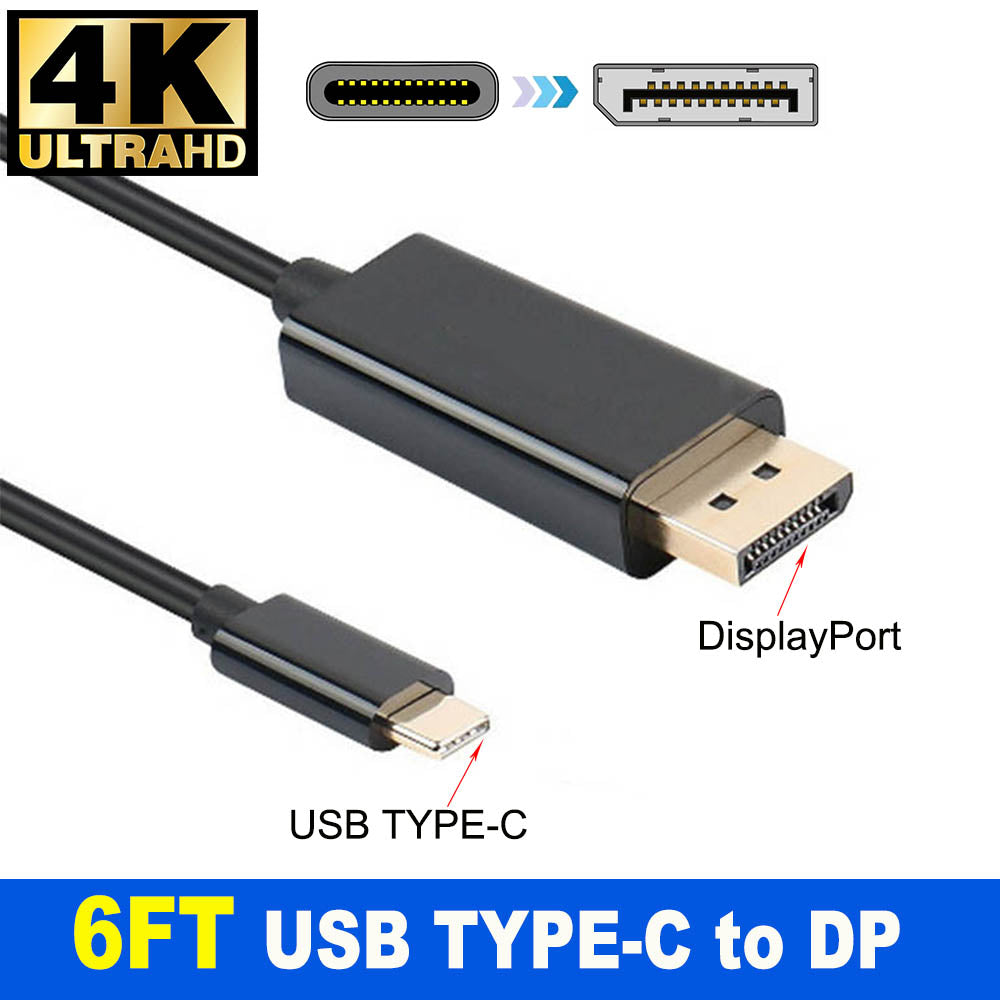 USB C to DP Cable USB3.1 Type C to DisplayPort DP 4K UHD