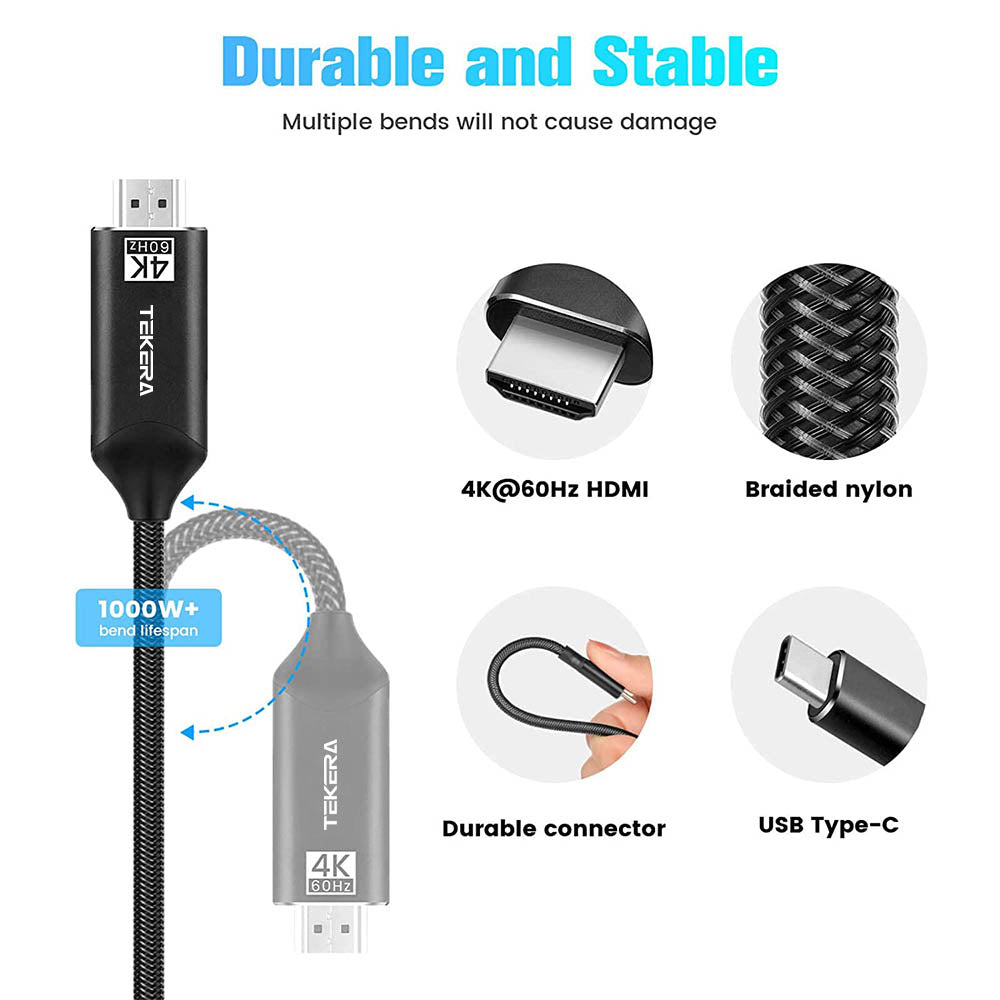 USB C to HDMI 2.0 Cable USB 3.1 Type C to HDMI 4K 60Hz