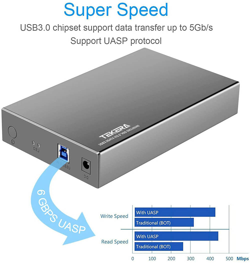 USB C TYPE C External 3.5" Inch SATAIII HDD SSD hard drive Enclosure Case