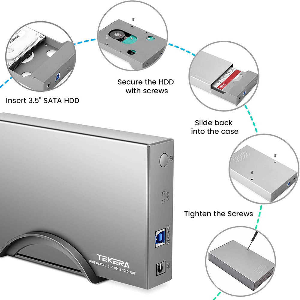 USB C TYPE C External 3.5" Inch SATAIII HDD SSD hard drive Enclosure Case