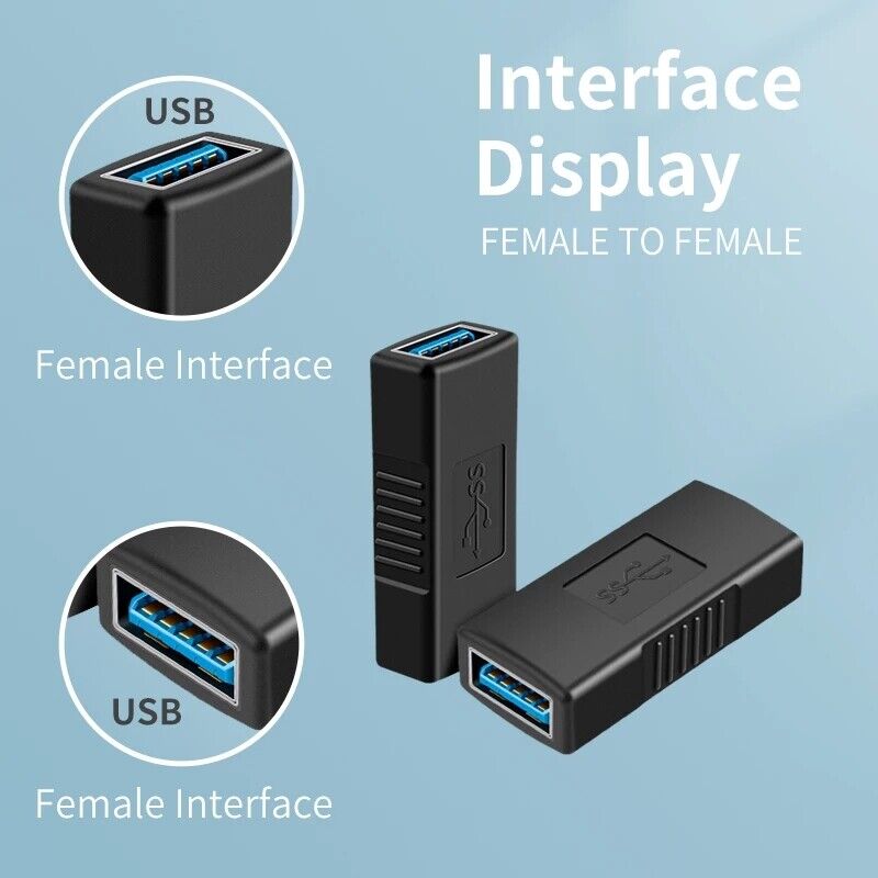 USB 3.0 Coupler USB Female to Female Adapter Gender Changer