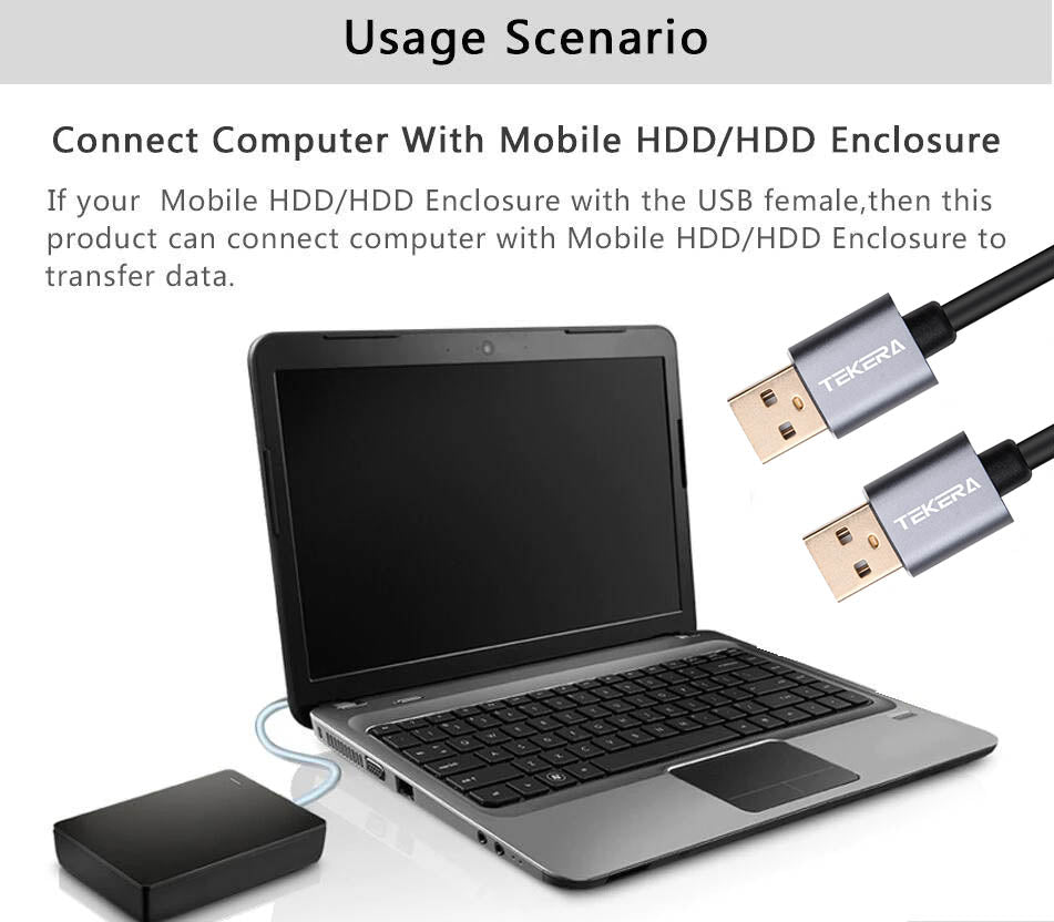 USB 2.0 Data Extension Cable Type A Male to Male M-M Connection Cord