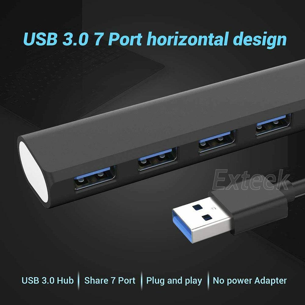 USB 3.0 Hub 7-Port High Speed 5Gbps Slim Compact Expansion Splitter