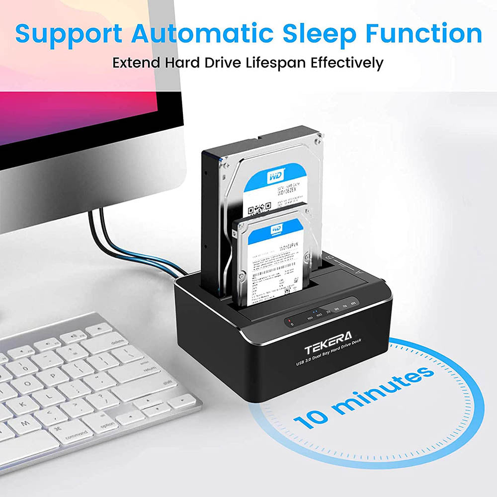 USB 3.0 to SATA External Hard Drive Docking Station 2.5&3.5 inch Offline Clone