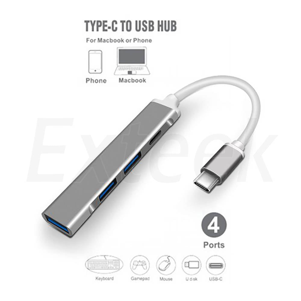 Type-C USB C HUB 4 in 1 USB 3.0 2.0 Multi Splitter OTG