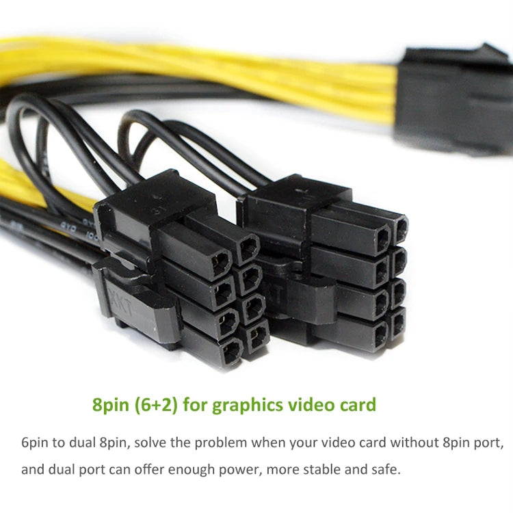 PCI-E 6-Pin to Dual 8 Pin 2x (6pin+2Pin) Graphic Video Card Power Splitter Cable