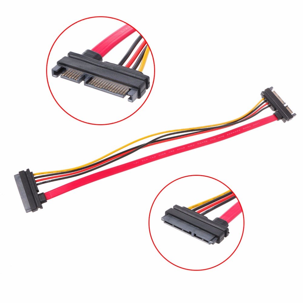 SATA 22Pin 7P+15P SATA Extension Cable Male to Female