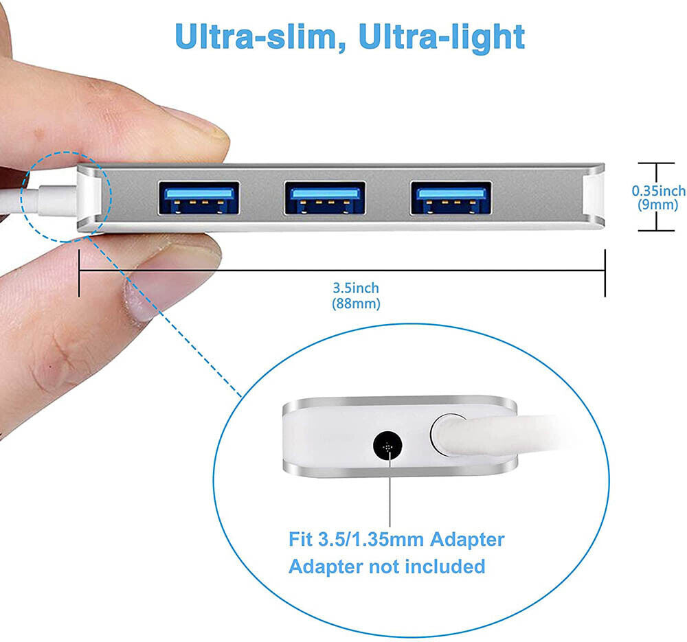 Premium 4-Port USB 3.0 Hub Aluminium