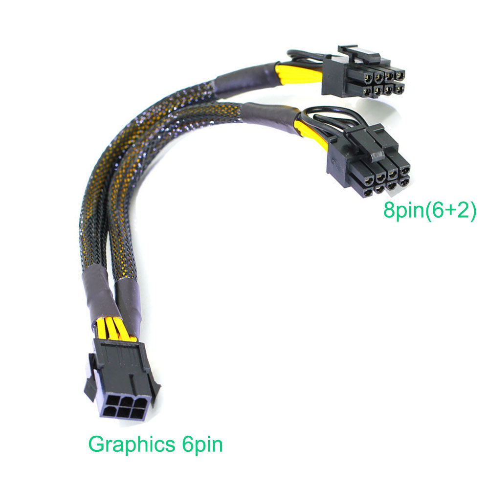 PCI-E 6-Pin to Dual 8 Pin 2x (6pin+2Pin) Graphic Video Card Power Splitter Cable