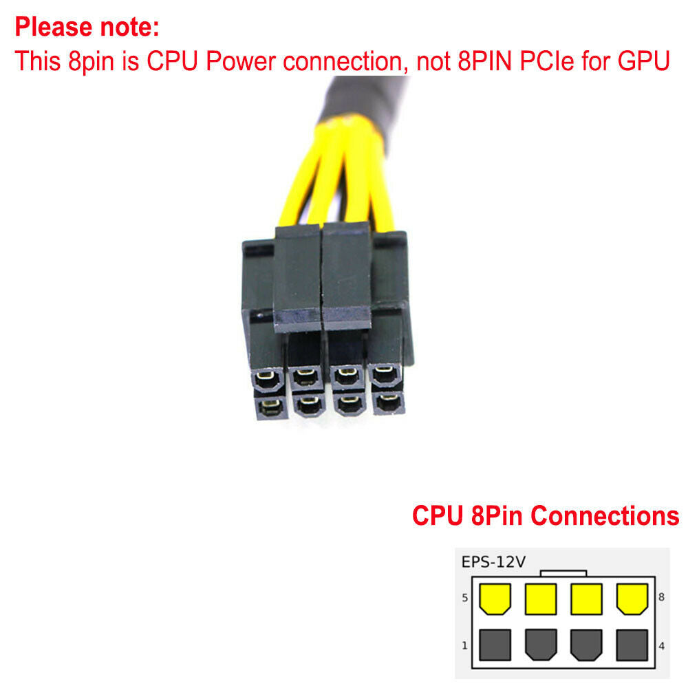 PCIe 6Pin to CPU 8Pin Power supply Cable