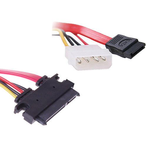 SATA 7+15 22 Pin SATA Female to 7Pins & LP4 SATA Extension Y Splitter Cable