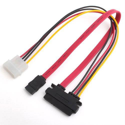 SATA 7+15 22 Pin SATA Female to 7Pins & LP4 SATA Extension Y Splitter Cable