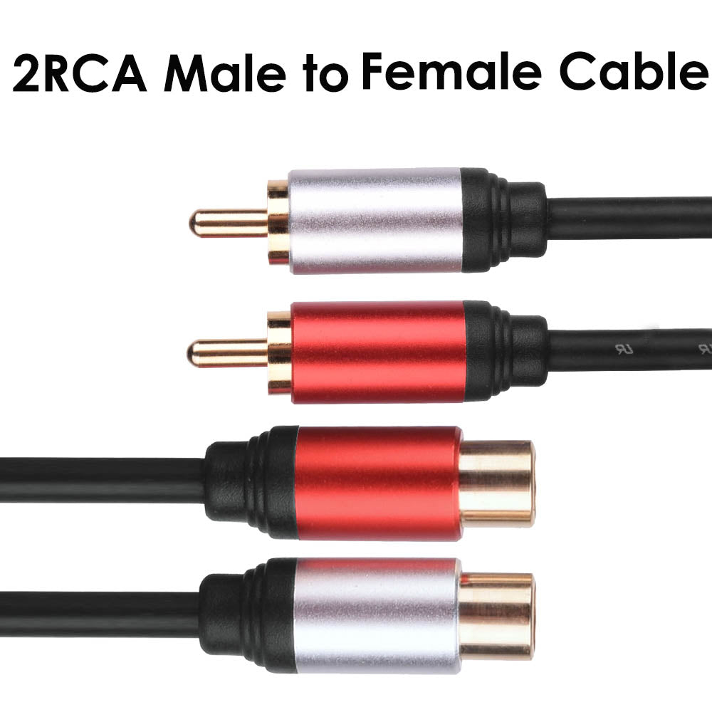 Premium RCA Audio Extension Cable 2RCA Male to Female M/F Sound Lead Cord