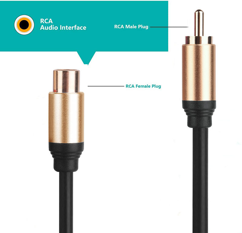 RCA Male to Female Extension Cable Audio Video AV Coaxial Extender Cord