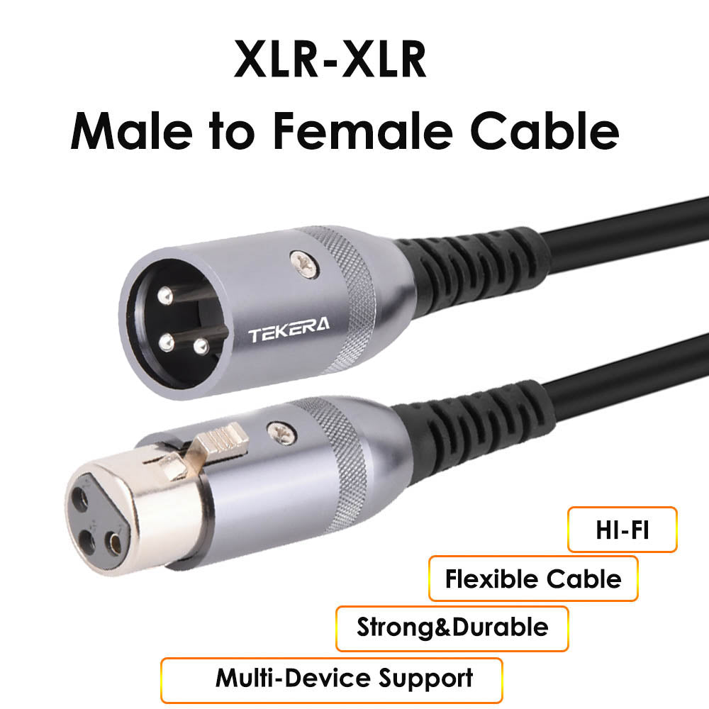 TEKERA XLR Male to Female Speaker Cable Suitable for Microphones Radio and More