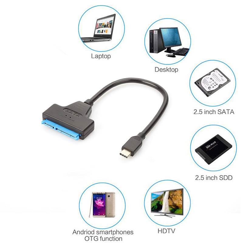 Type C USB C to SATA III Converter Adapter Cable for 2.5" Hard Drive HDD SSD