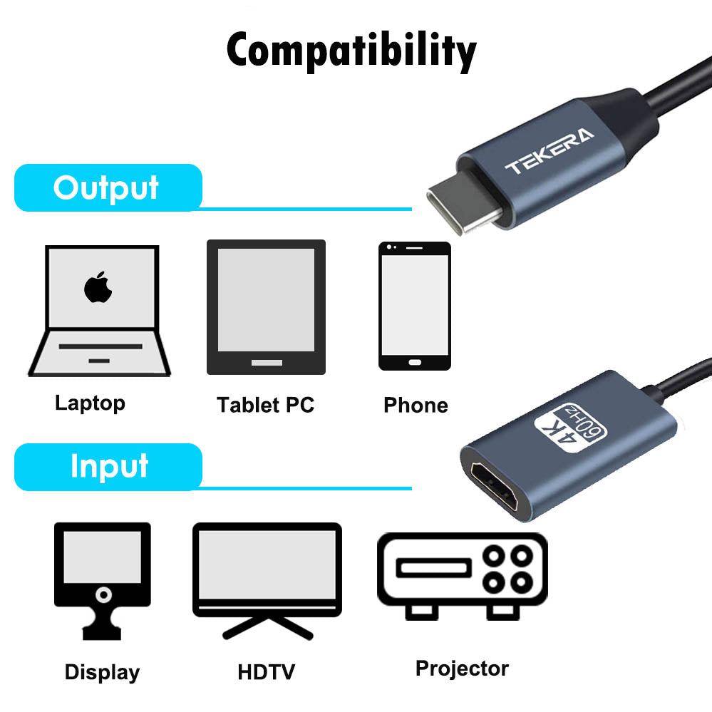 Type C USB-C to HDMI 2.0 4K@60hz Adapter USB C 3.1 Cable