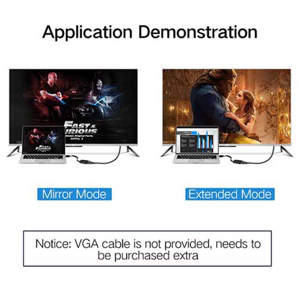 HDMI Male to VGA Female Video Adapter Cable Converter 1080P