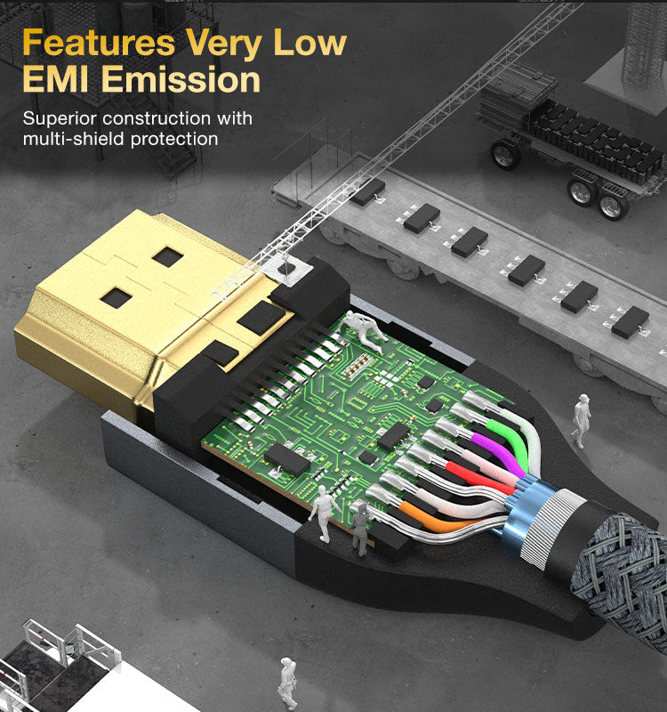 HDMI to HDMI Male to Male UltraThin 8K@60Hz 48Gbps HighSpeed Cable with Ethernet, HDMI Cord Support HDR,HDCP 2.2&2.3, Dynamic HDR,eARC