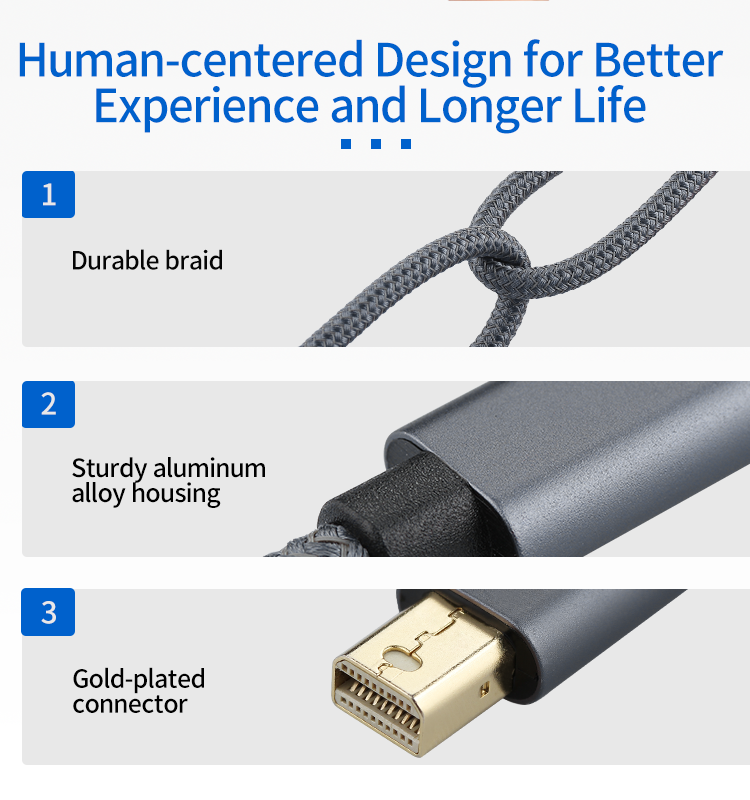 Mini Displayport Mini DP Male to Male Cable for MacBook Pro Air Mac 4K 60Hz