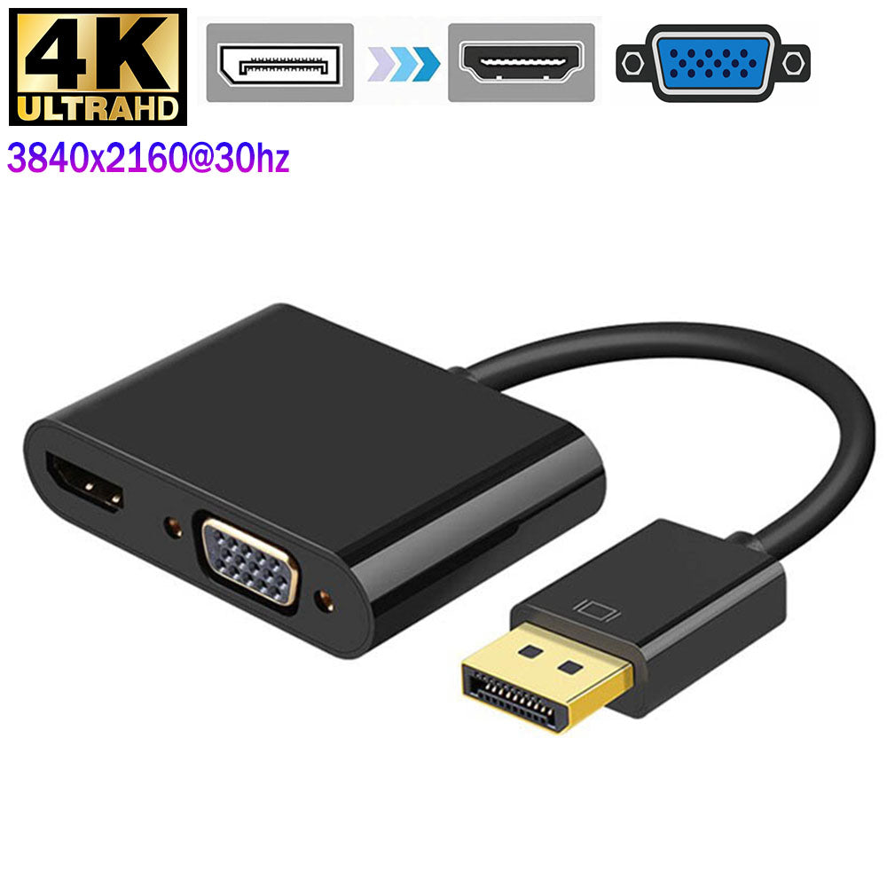 DisplayPort to HDMI VGA 2 in 1 Adapter DP to HDMI VGA Converter