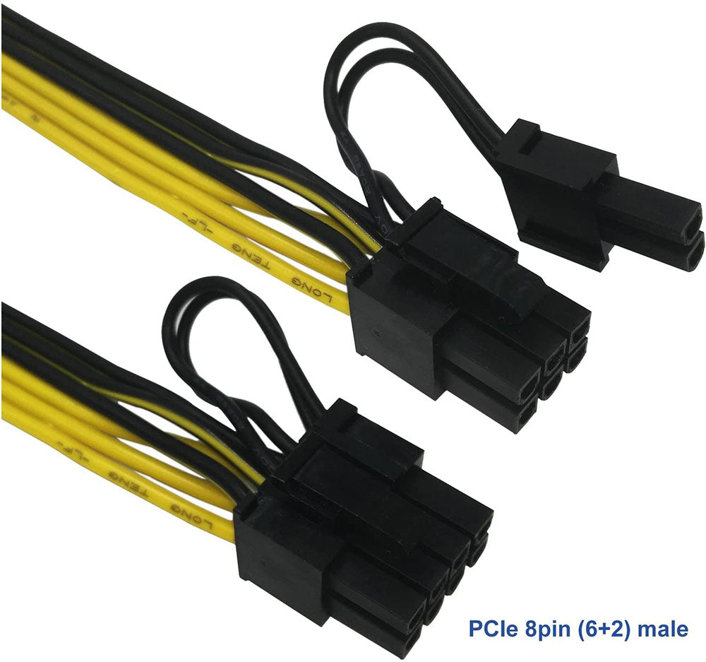 CPU 8 Pin Female to Dual PCIe 2X 8 Pin (6+2) Male Power Splitter