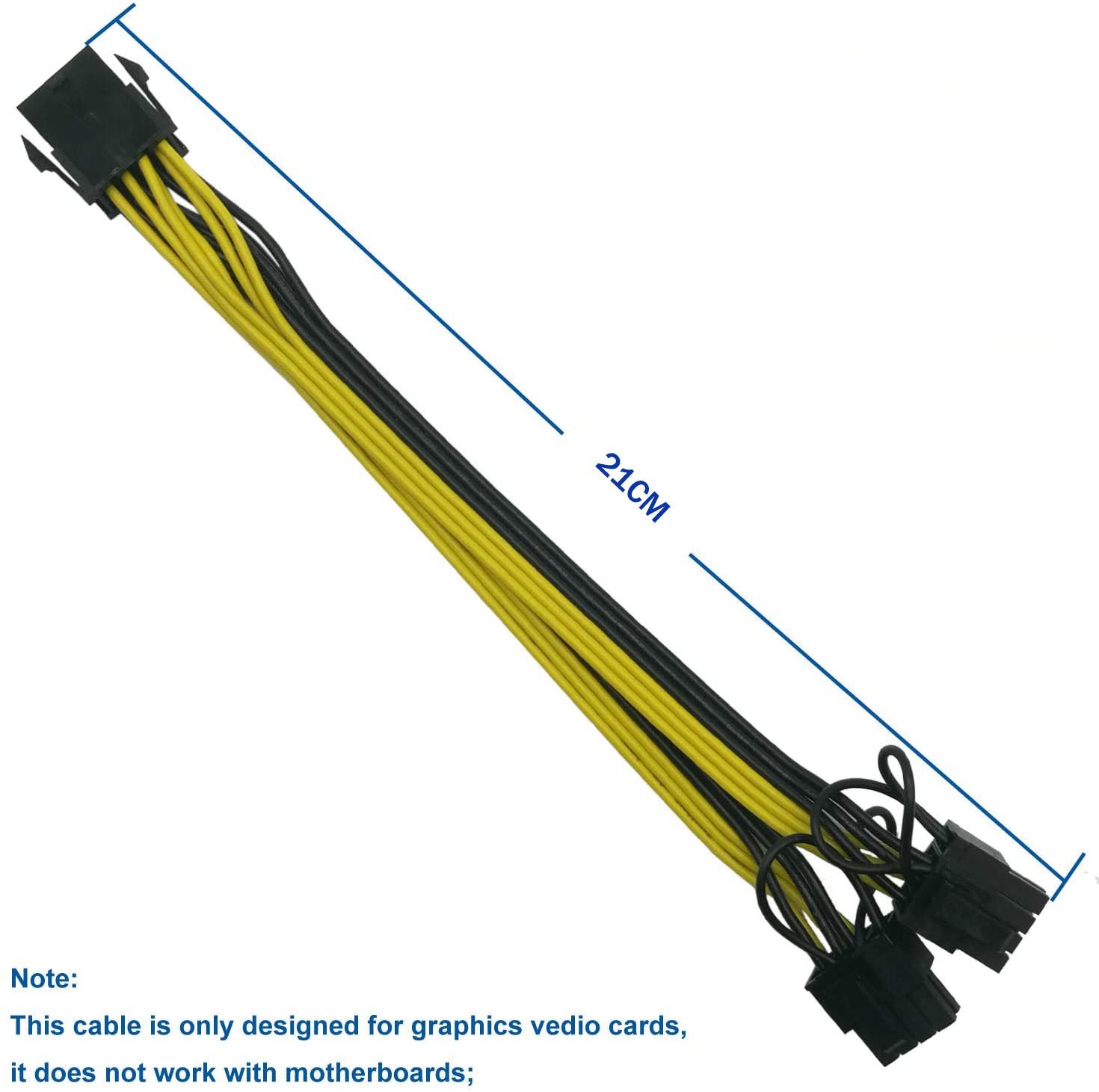 CPU 8 Pin Female to Dual PCIe 2X 8 Pin (6+2) Male Power Splitter