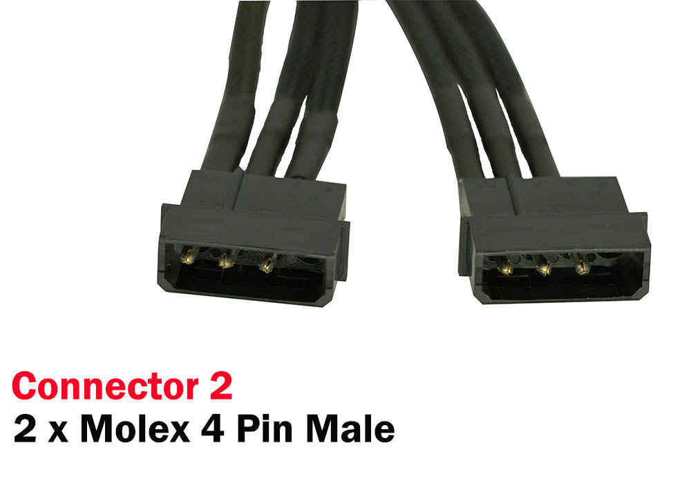 Dual Molex 4 Pin to 8 Pin PCI-E Express Video Card Power Cable Adaptor