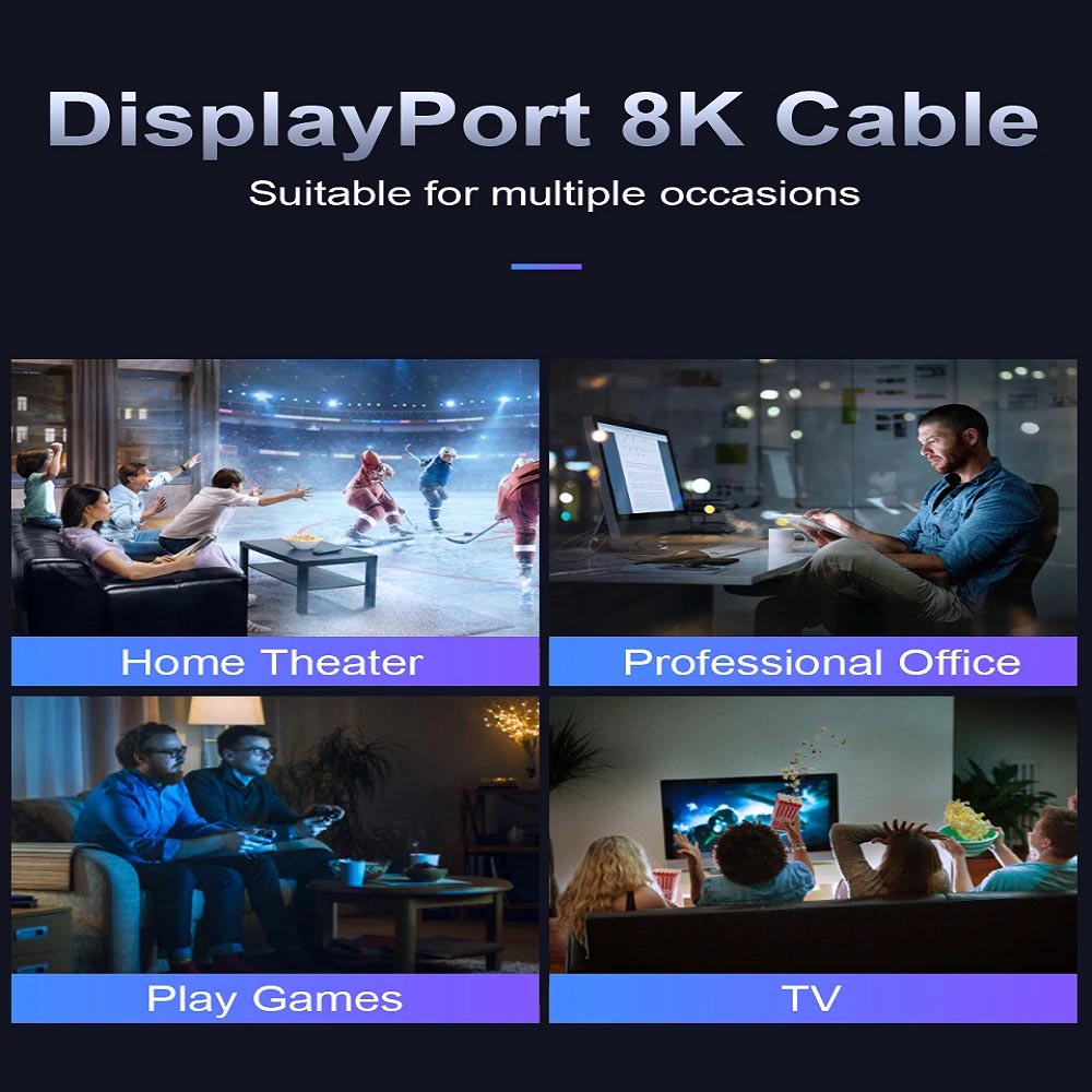 DisplayPort 1.4 Cable (32.4Gbps - 8k@60Hz with HDR)