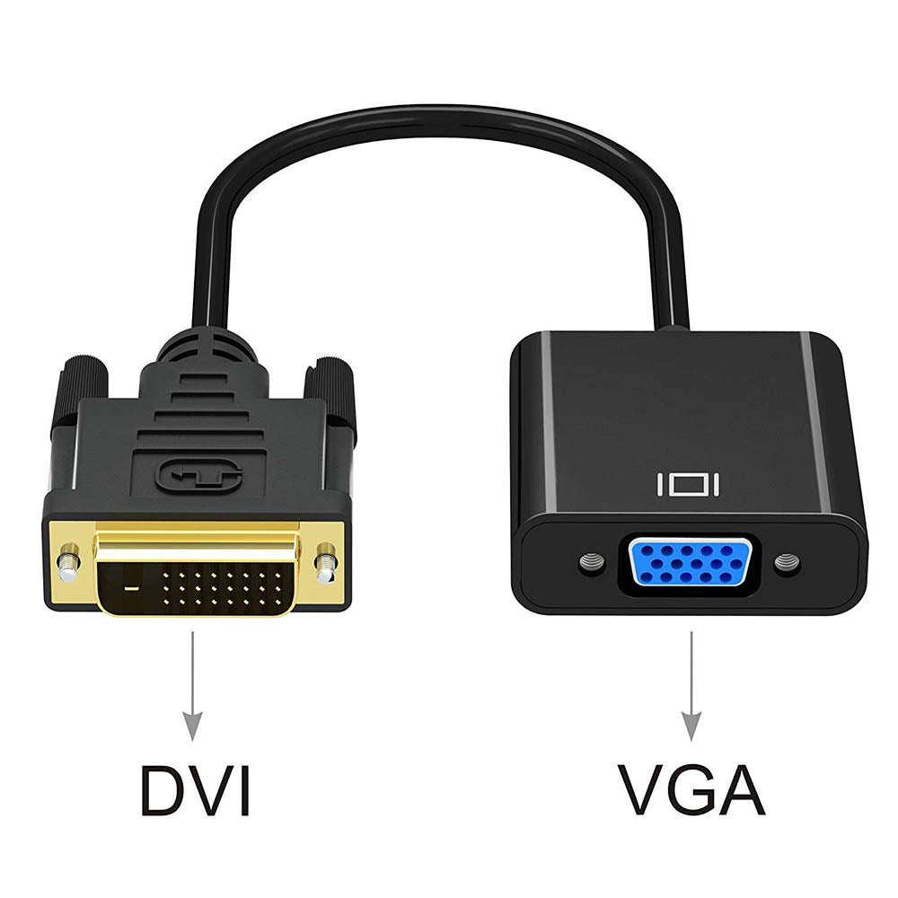 DVI-D 24+1 Pin Male to VGA 15Pin Female Active Cable Adapter Converter