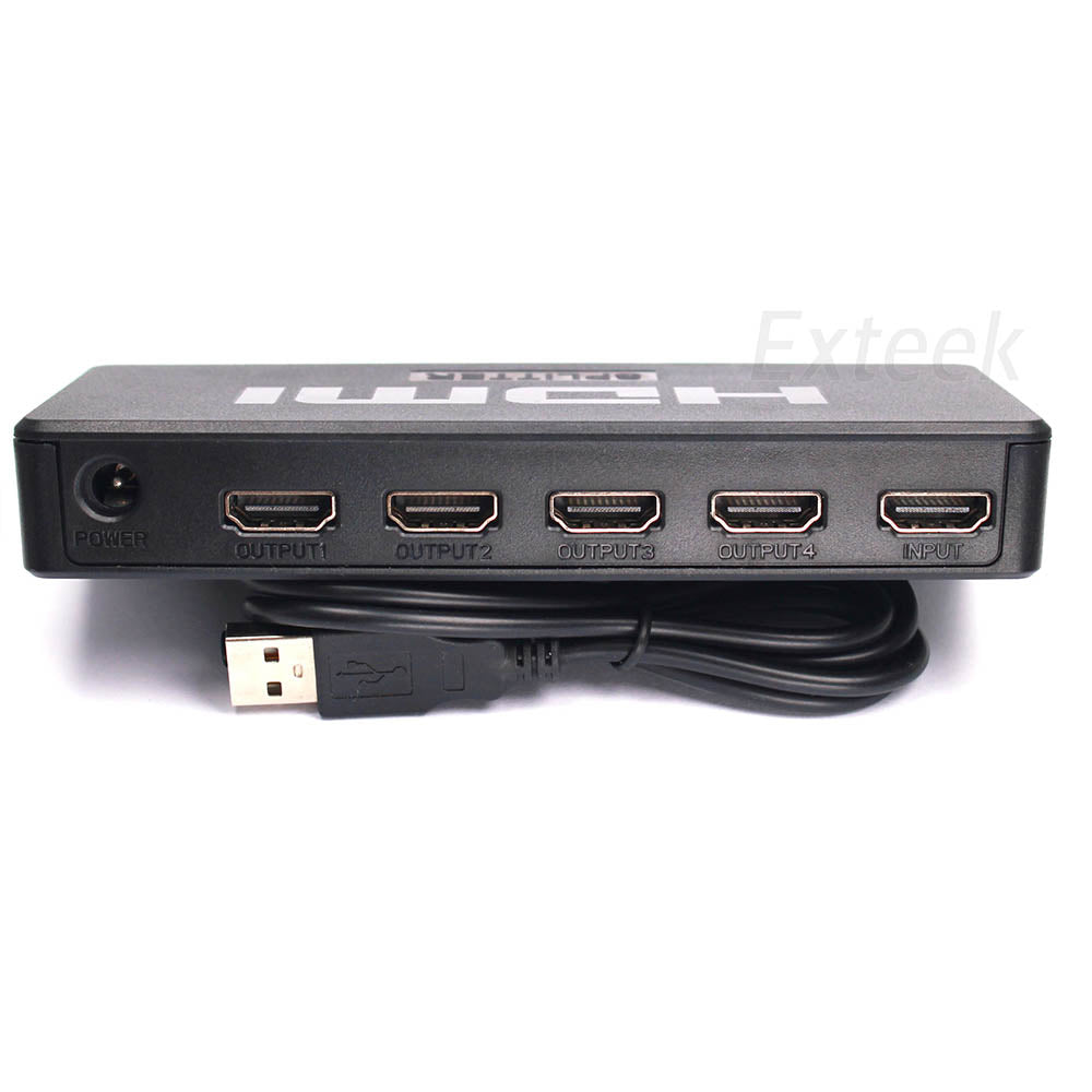 4K Powered 4-Way HDMI Splitter & Extender