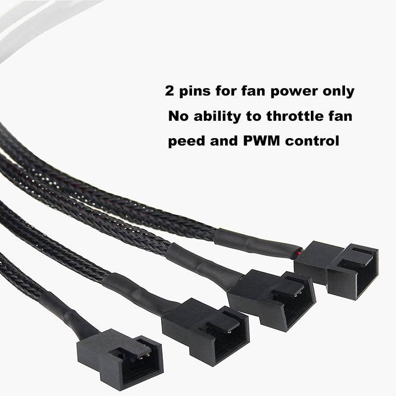 4-Pin Molex to 5 x 3Pin /4Pin 12V PC Case Fan Splitter Y Power Adapter Cable