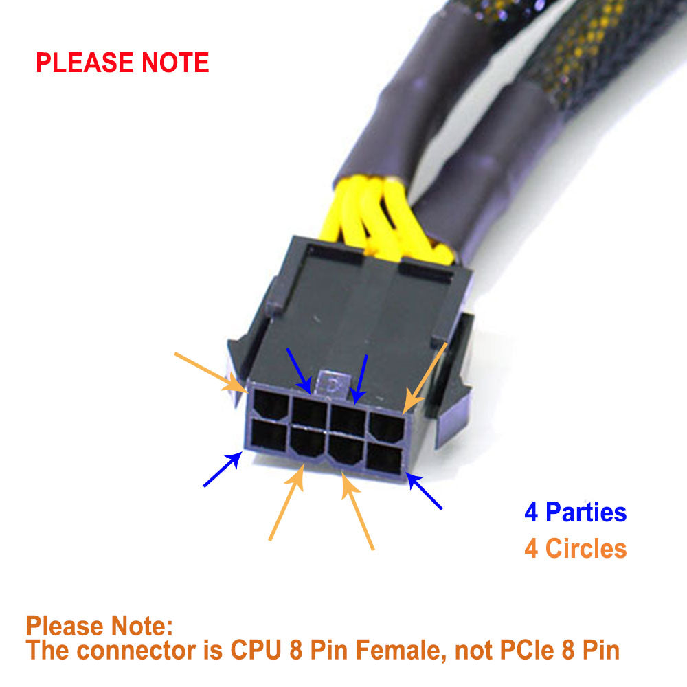 8Pin ATX 12v CPU EPS Power Extension Splitter Cable