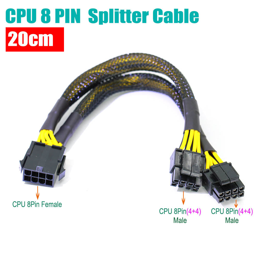 8Pin ATX 12v CPU EPS Power Extension Splitter Cable