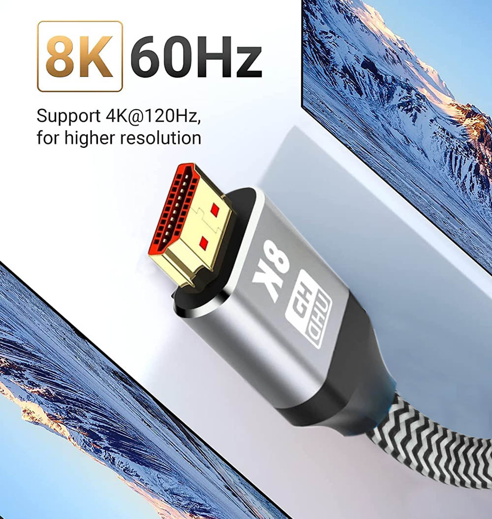 8K HDMI CABLE  - HDMI 2.1 8K@60HZ, 4K@120HZ (High Speed 48Gbps)