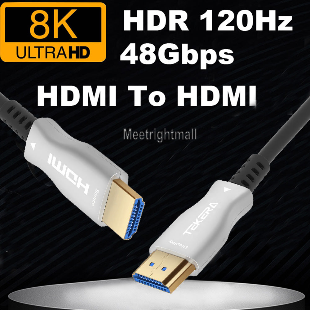 Active Fiber Optical HDMI 2.1 Cable (48Gbps Ultra High Speed 8K@60Hz)