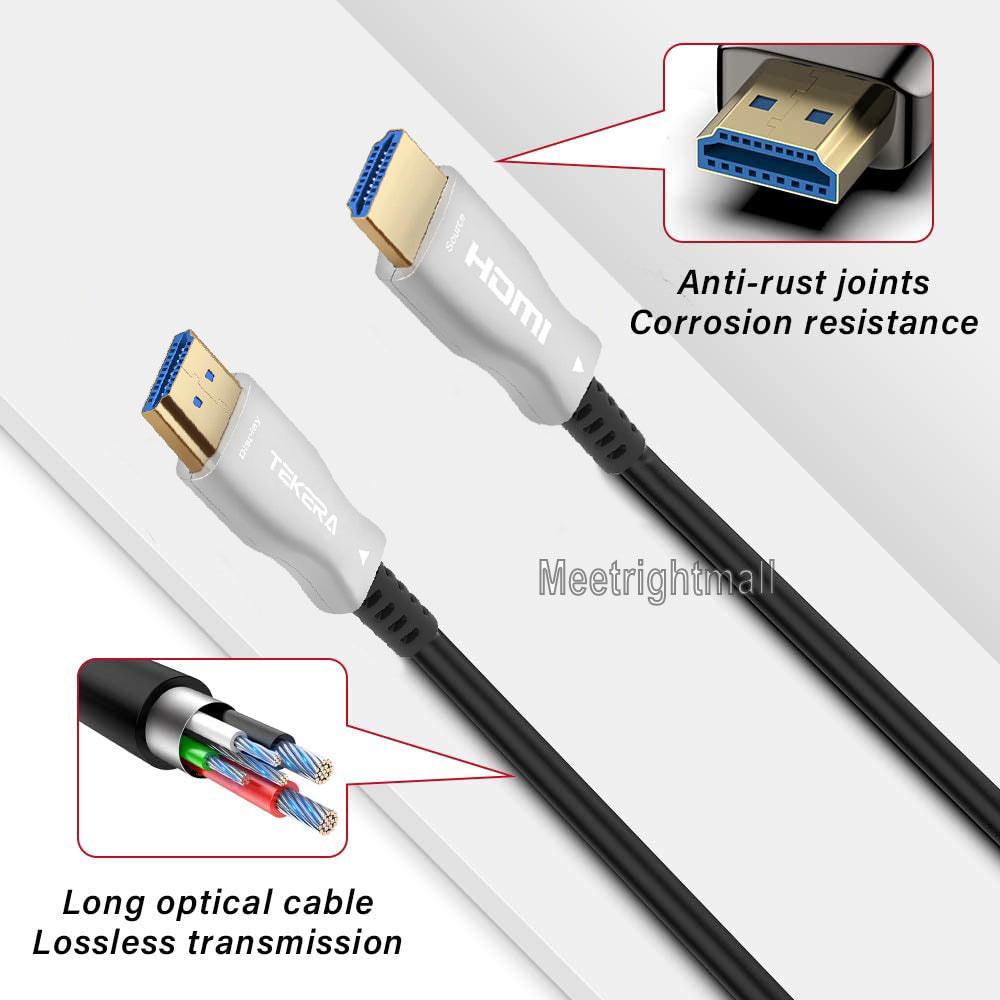 Active Fiber Optical HDMI 2.1 Cable (48Gbps Ultra High Speed 8K@60Hz)