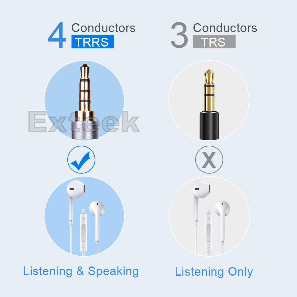 4 Pole 3.5mm Male to Male Stereo Audio AUX Cable Cord