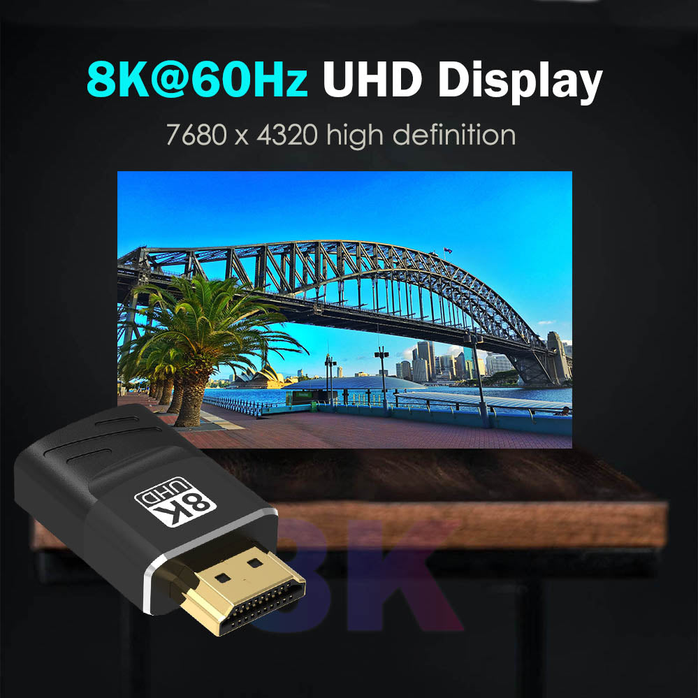 8K@60Hz HDMI 2.1 Adapter Male to Female Extender Compatible 48Gbps HDR Video 3D